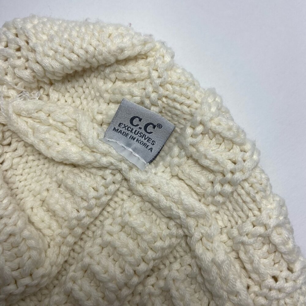 C.C Exclusives Knit Beanie – Ivory/Cream – One Size - Picture 4 of 6